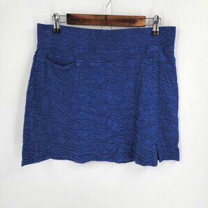 Horny Toad Women's Samba Wave Short Skirt Textured Organic Cotton Blue Size M